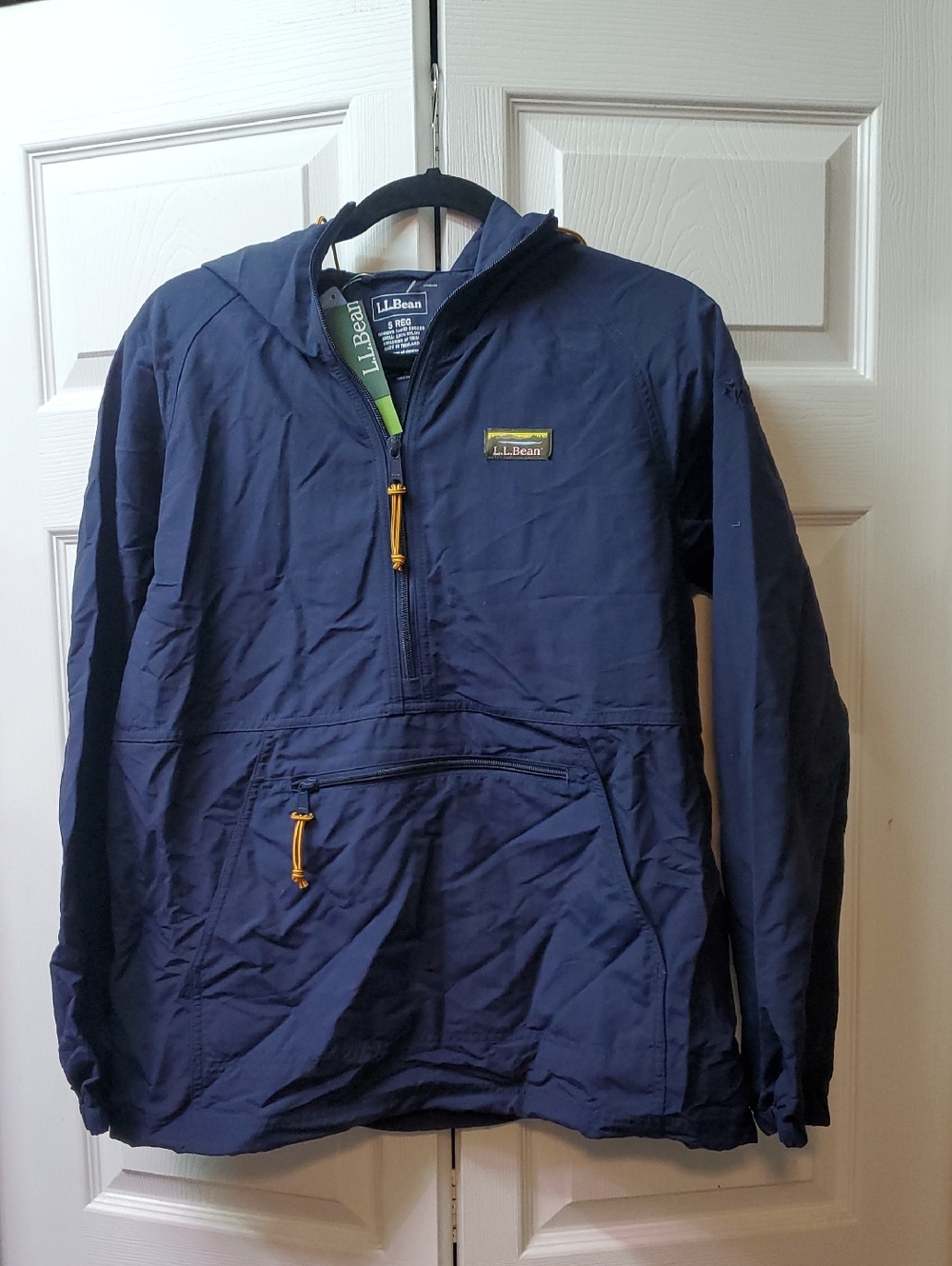 L.L. Bean Mountain Classic Anorak  Navy Hooded Pullover Windbreaker Womans S NWT